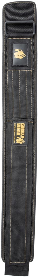 Gorilla Wear 4 Inch Nylon Lifting Belt - Noir/Or