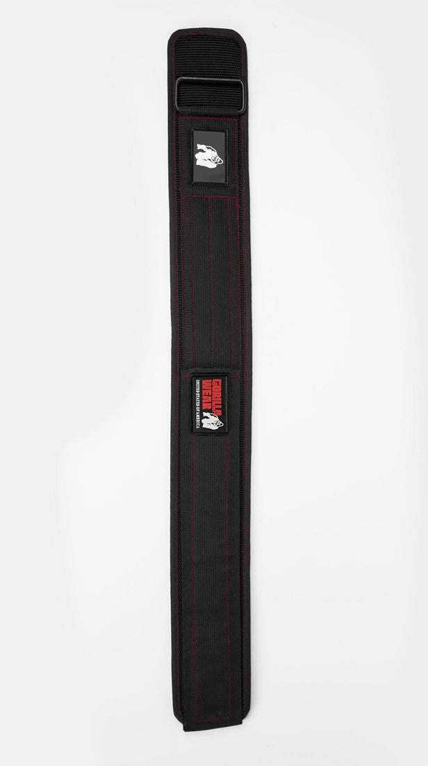 Gorilla Wear 4 Inch Nylon Lifting Belt - Noir/Rouge Stitched