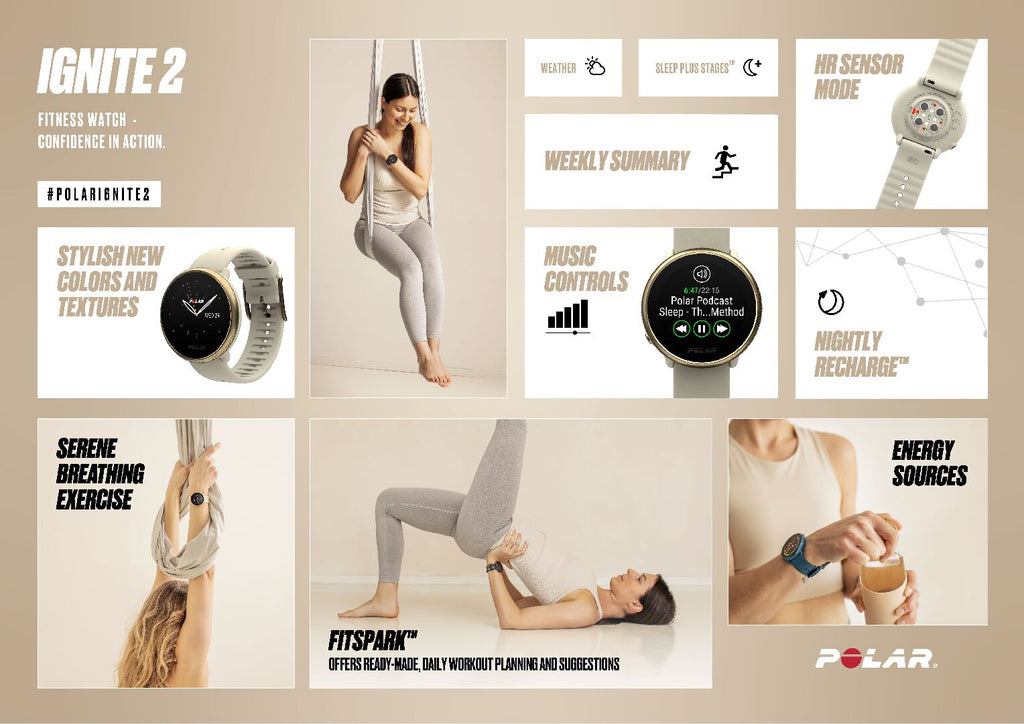 Polar Ignite 2 Sporthorloge - Zwart / Parel