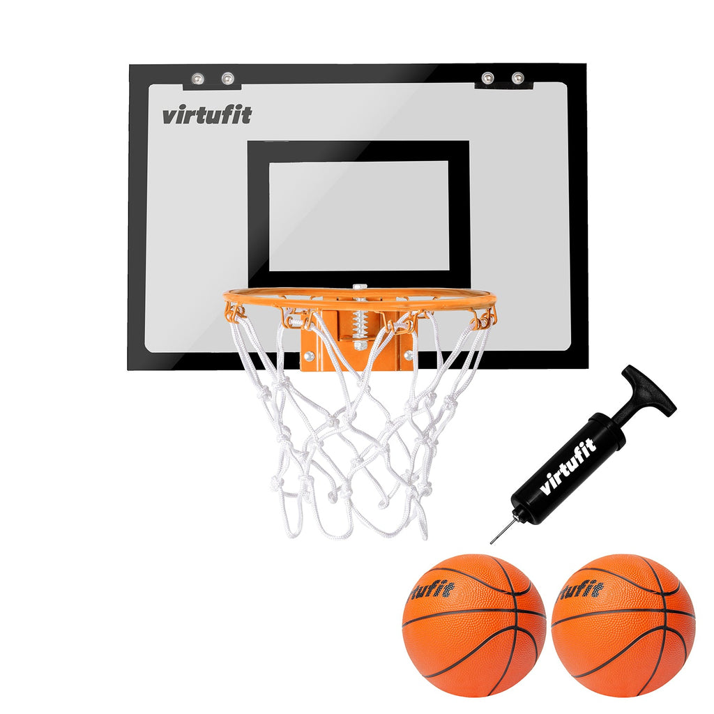 VirtuFit Pro Mini Basketbalbord met 2 Ballen en Pomp - Zwart