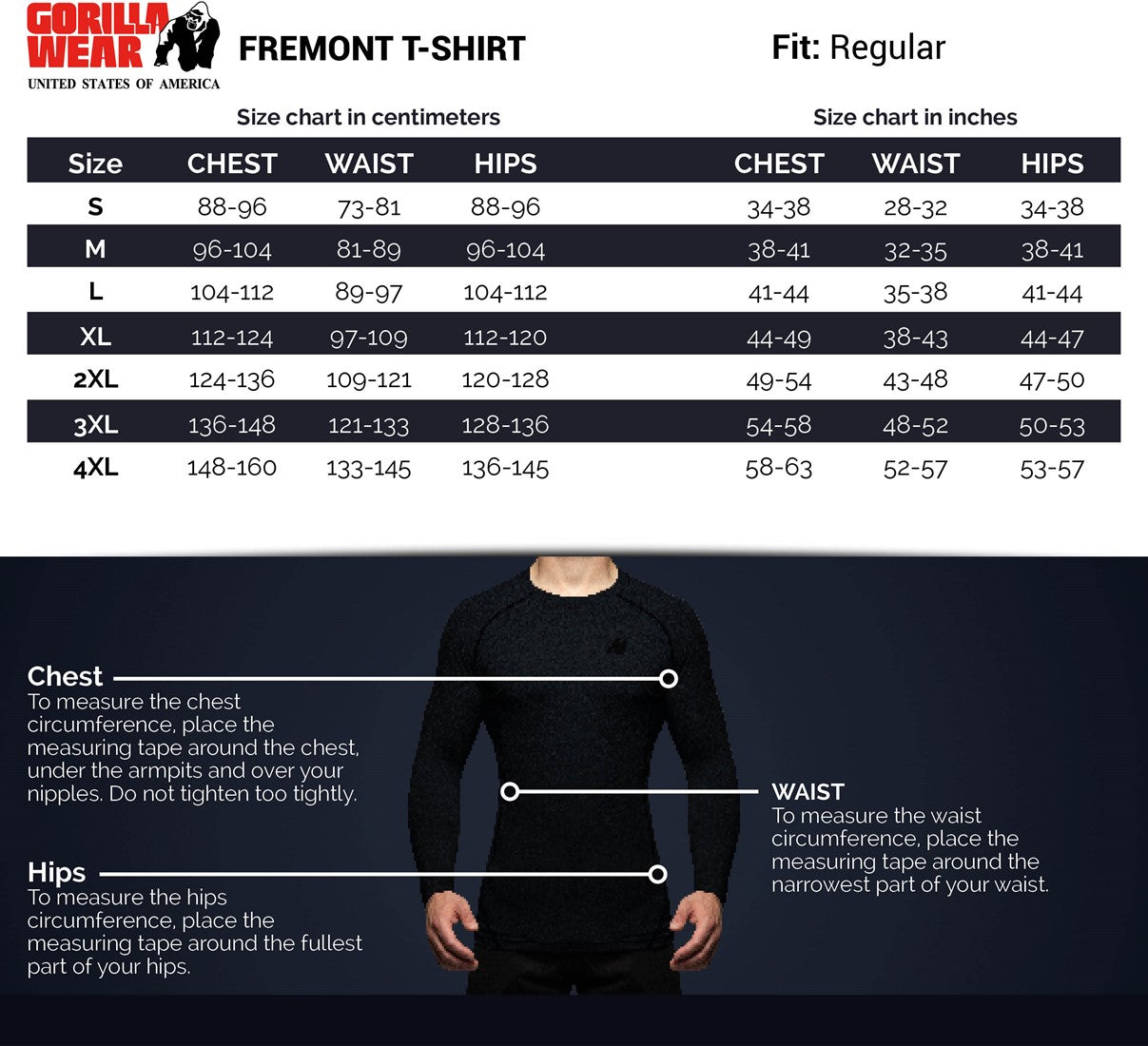 Gorilla Wear Fremont T-shirt - Zwart/Goud