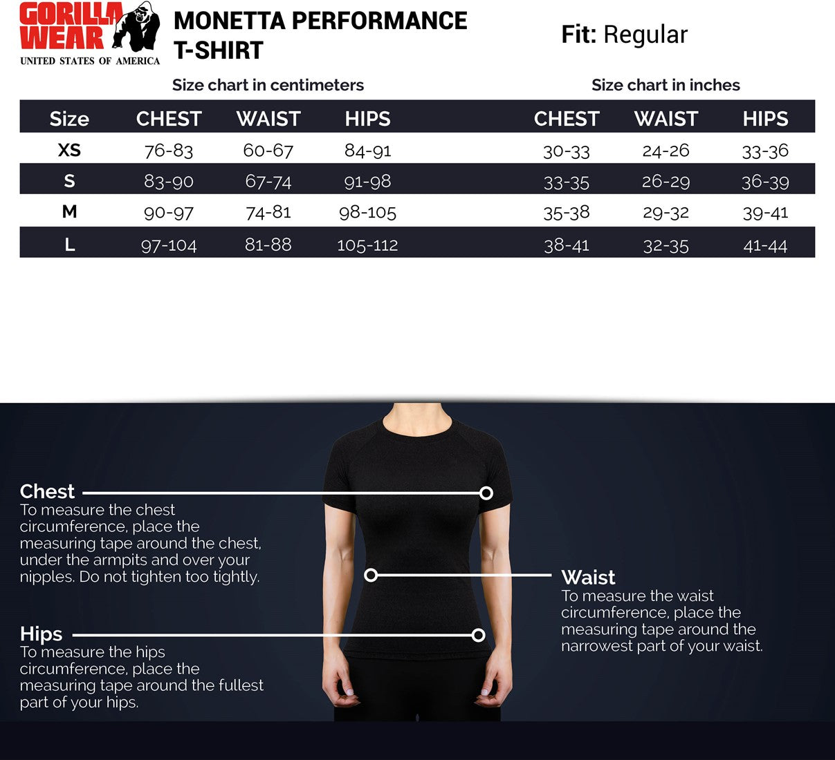 Gorilla Wear Monetta Performance T-Shirt - Grijs Gemeleerd/Zwart