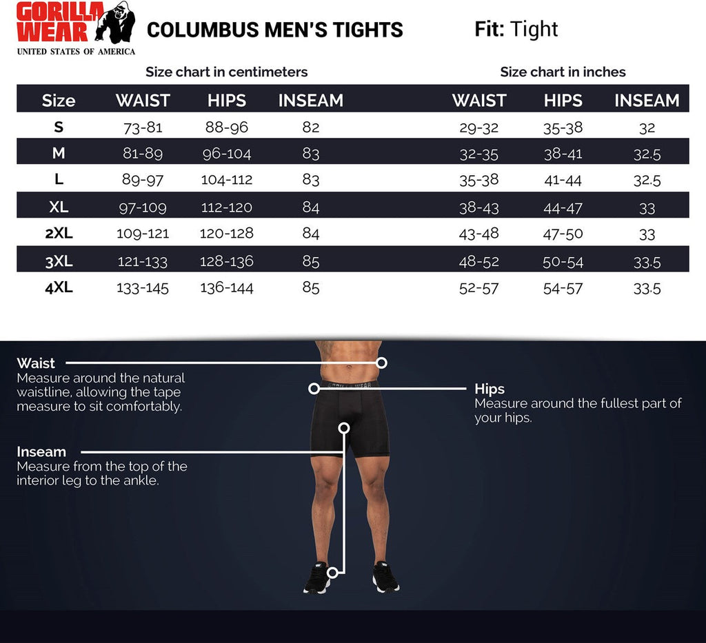 Gorilla Wear Columbus Tights - Zwart