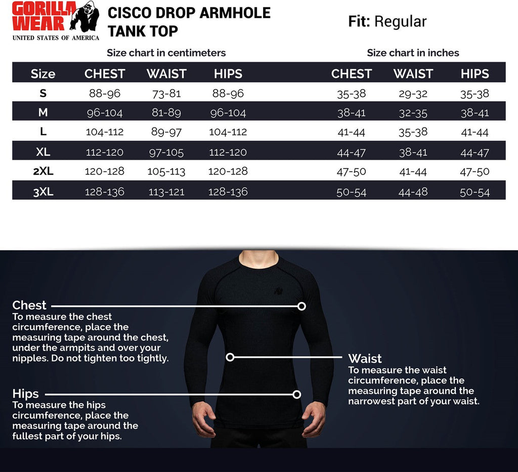 Gorilla Wear Cisco Drop Armhole Tank Top - Gris/Noir