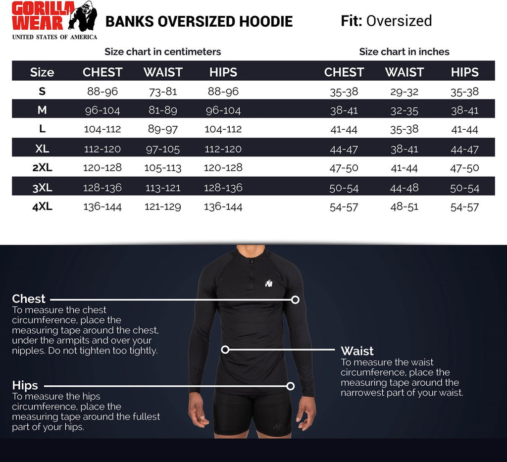 Gorilla Wear Banks Oversized Hoodie - Noir/Yellow