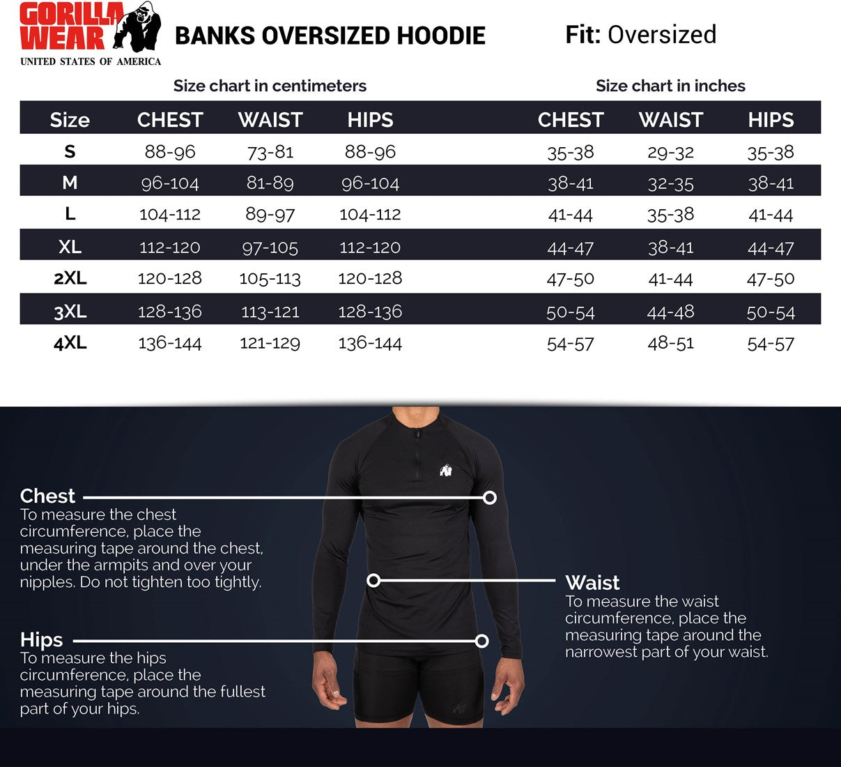 Gorilla Wear Banks Oversized Hoodie - Noir/Yellow