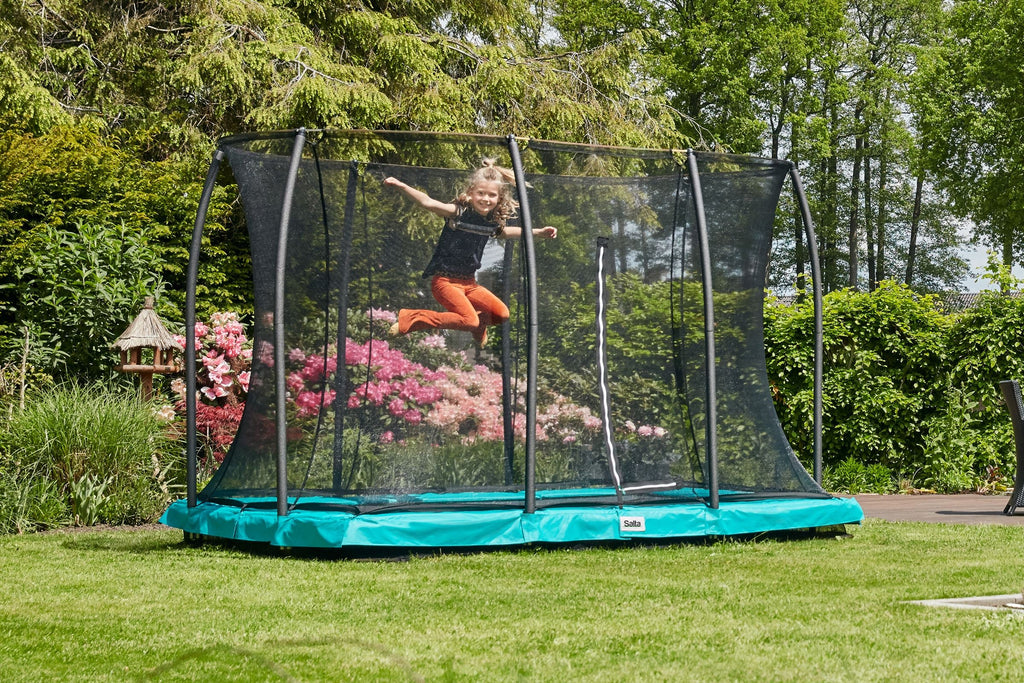 Salta Comfort Edition Ground Trampoline met Veiligheidsnet - 153 x 214 cm - Groen