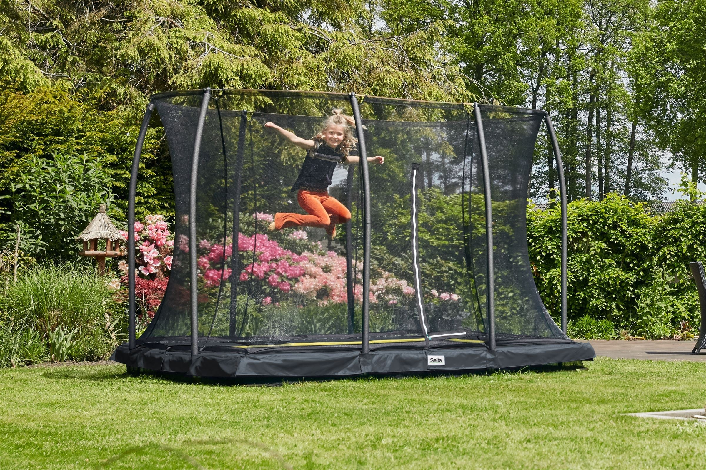 Salta Comfort Edition Ground Trampoline met Veiligheidsnet - 366 x 244 cm - Zwart