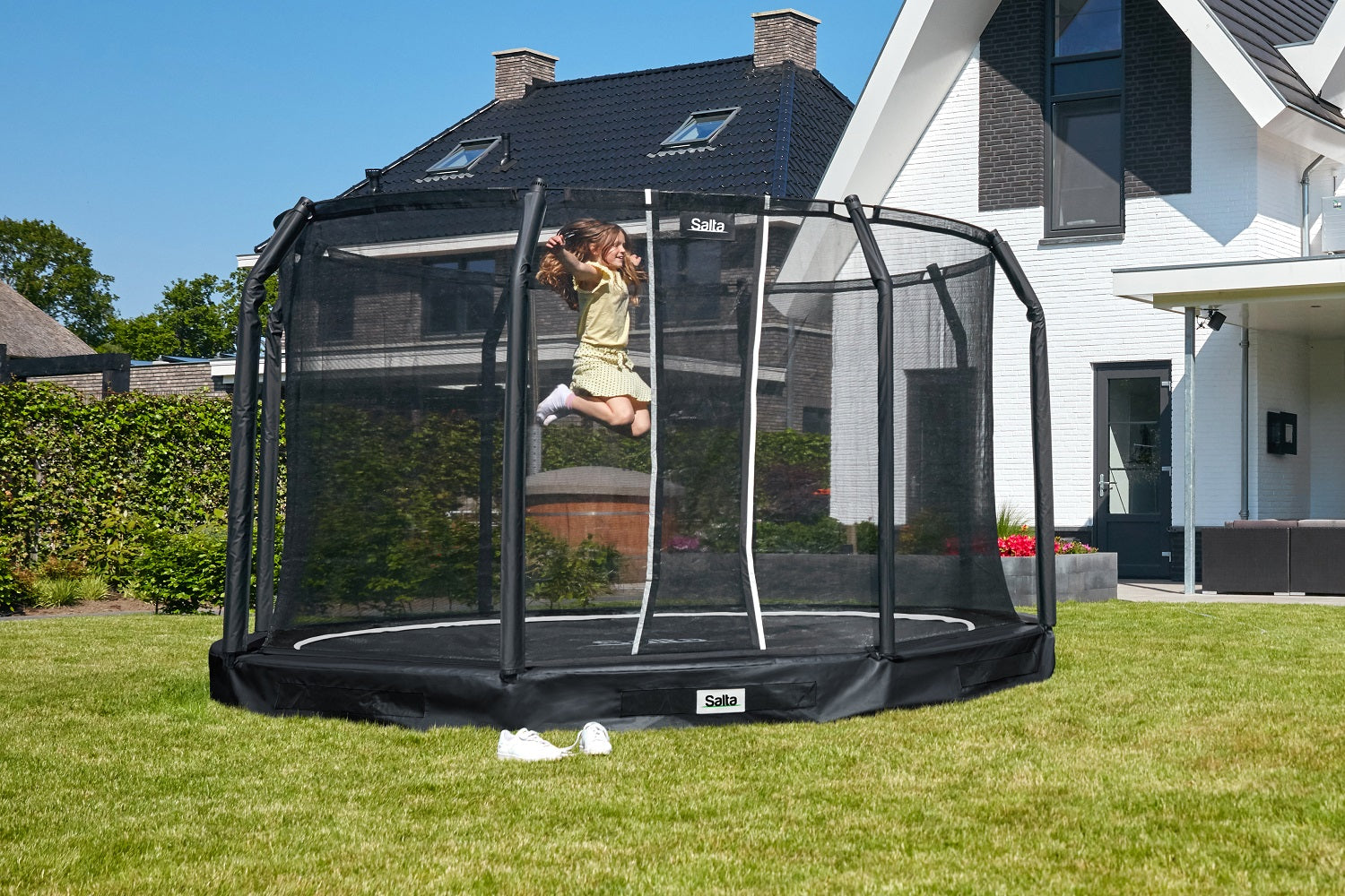 Salta Premium Ground Trampoline met Veiligheidsnet - 396 cm - Zwart