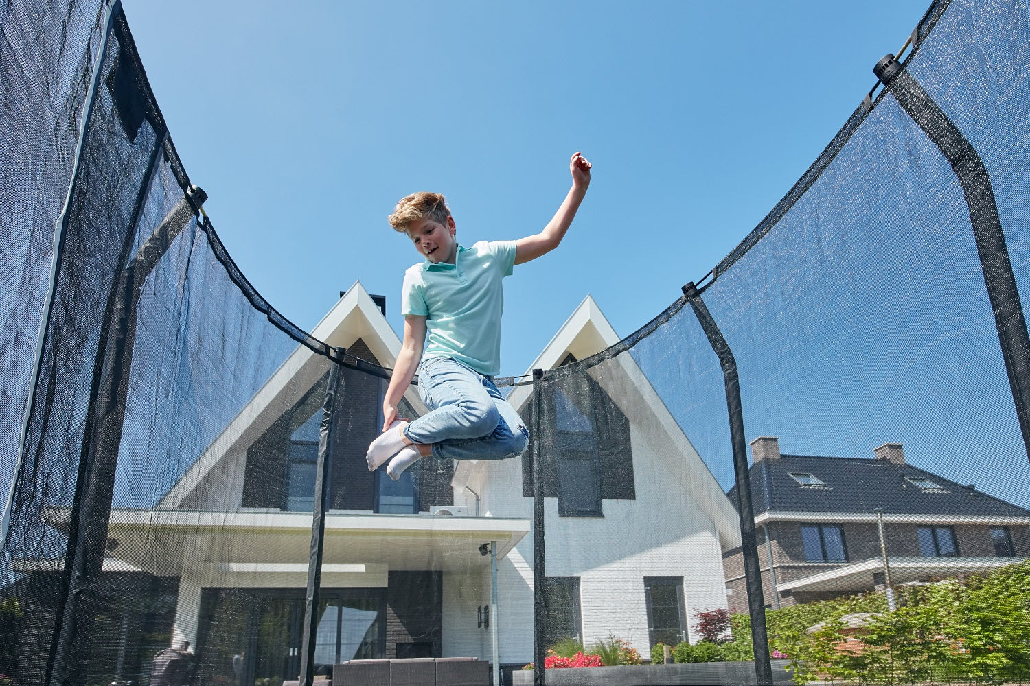 Salta Premium Ground Trampoline met Veiligheidsnet - 214 x 153 cm - Groen
