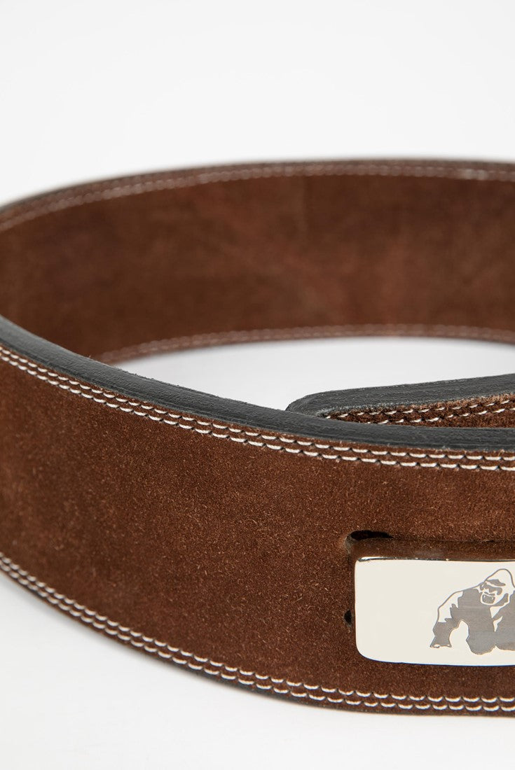 Gorilla Wear 4 Inch Leather Lever Belt - Marron