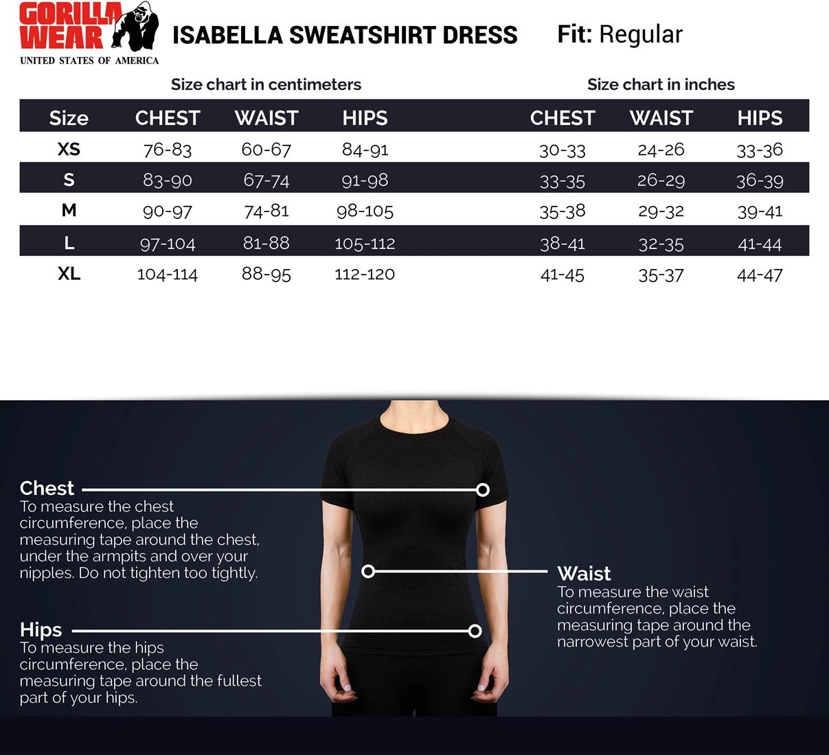 Gorilla Wear Isabella Sweatshirt Jurk - Zwart