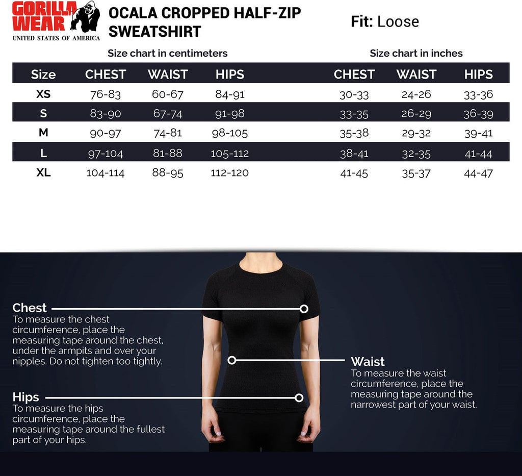 Gorilla Wear Ocala Cropped Half-Zip Sweatshirt - Grijs