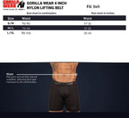 Gorilla Wear Halterriem - 4 Inch Nylon Lifting Belt