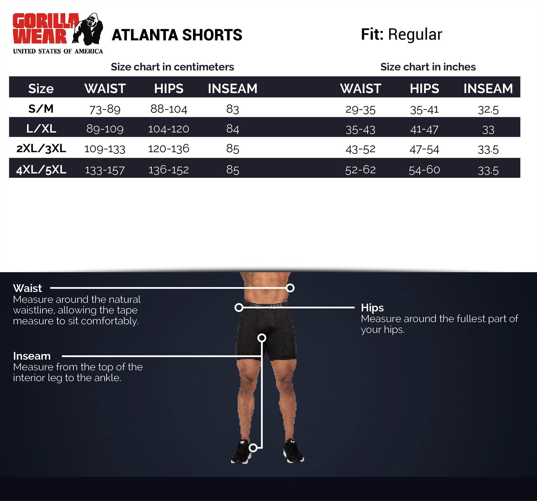 Gorilla Wear Atlanta Shorts - Noir/Gris