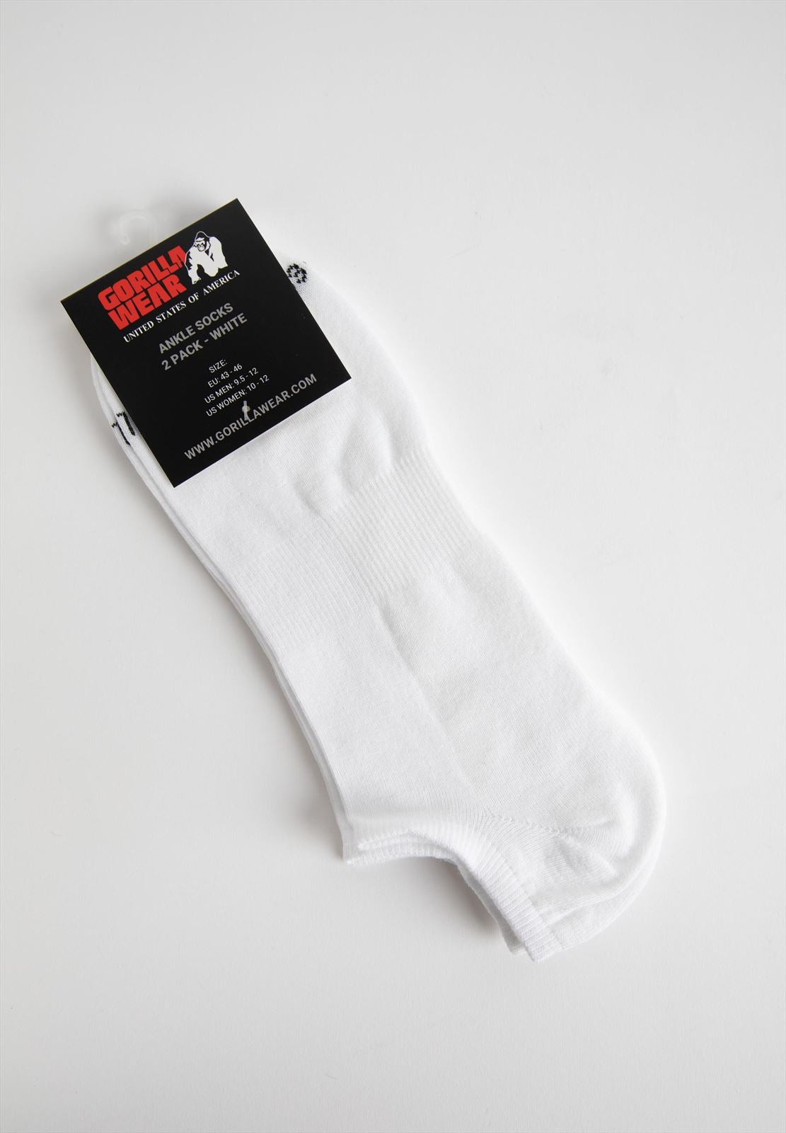 Gorilla Wear Ankle Socks 2-Pack - Blanc