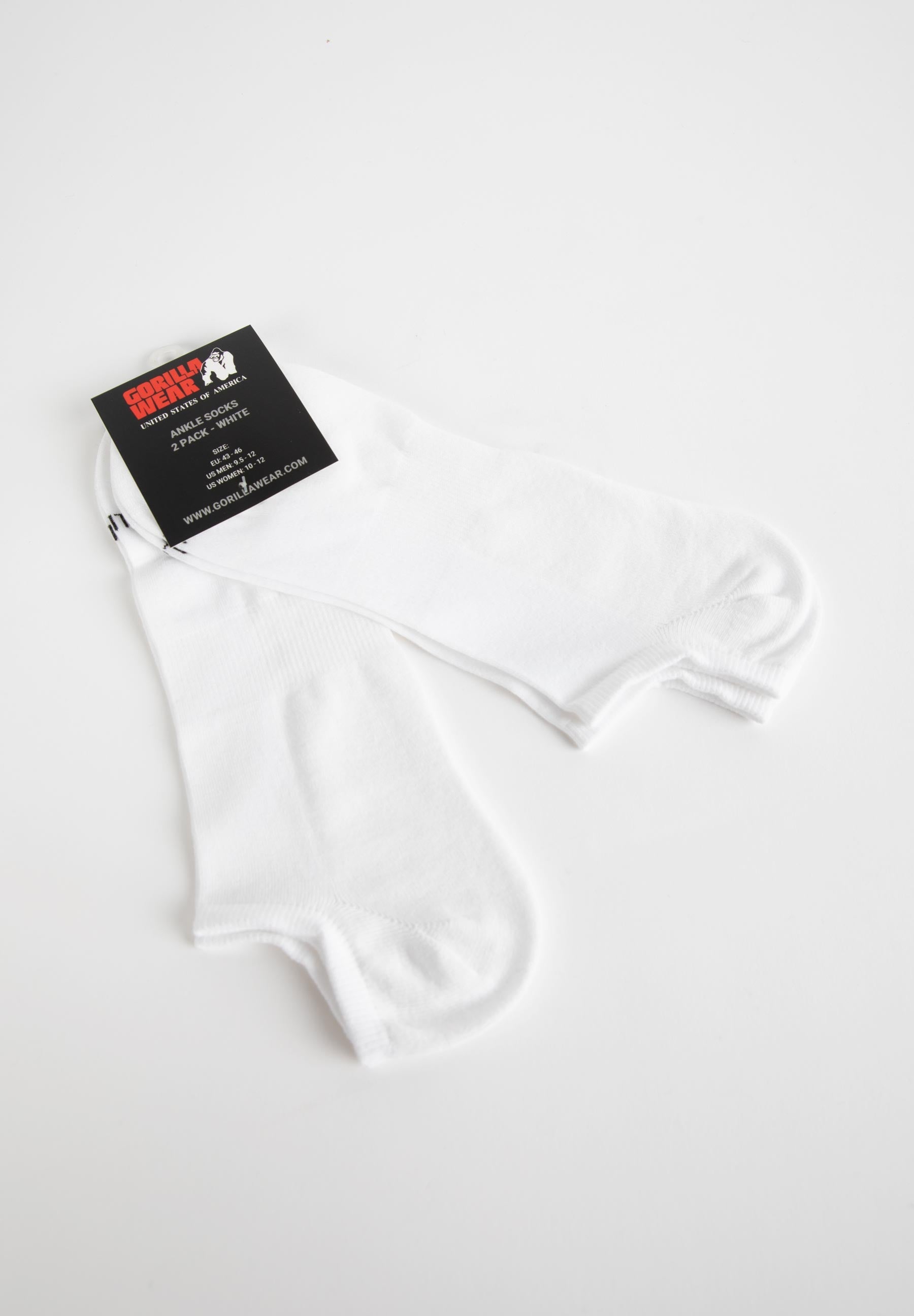 Gorilla Wear Ankle Socks 2-Pack - Blanc