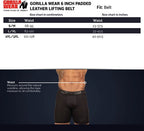 Gorilla Wear Halterriem - 6 Inch Padded Leren Lifting Belt - Bruin