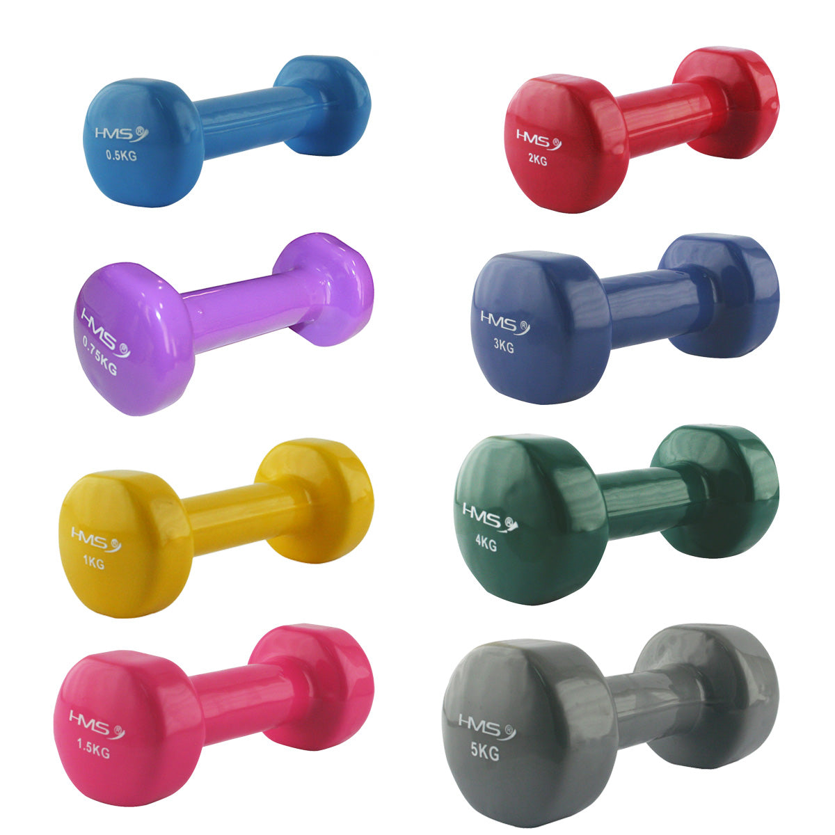 HMS Gietijzeren Dumbbell met Vinyl Coating - 2 kg