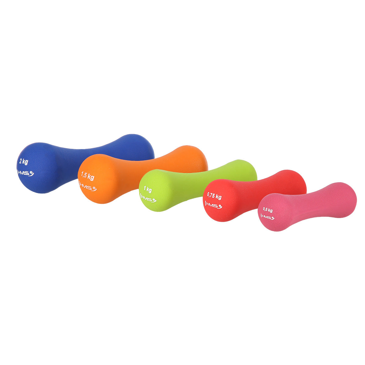 HMS Gietijzeren Dumbbell met Neopreen Coating - 1 kg