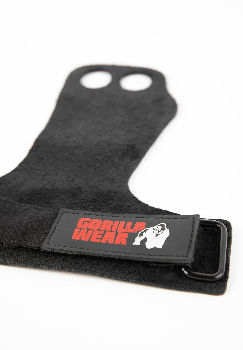 Gorilla Wear 2-Hole Leather Lifting Grips - Noir