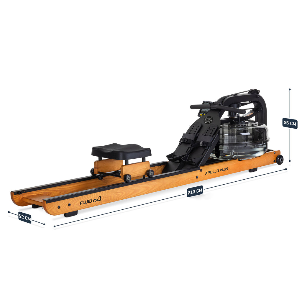 Fluid Rower Apollo Plus Roeitrainer - Licht Eiken