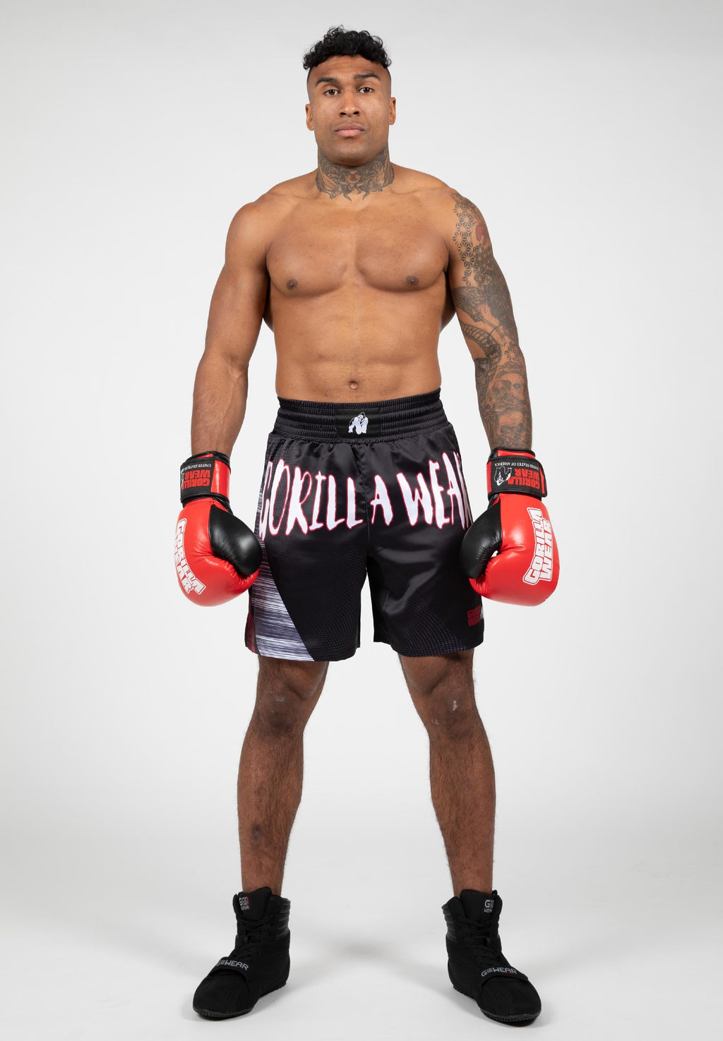 Gorilla Wear Clayton Shorts de Boxe - Noir/Rouge
