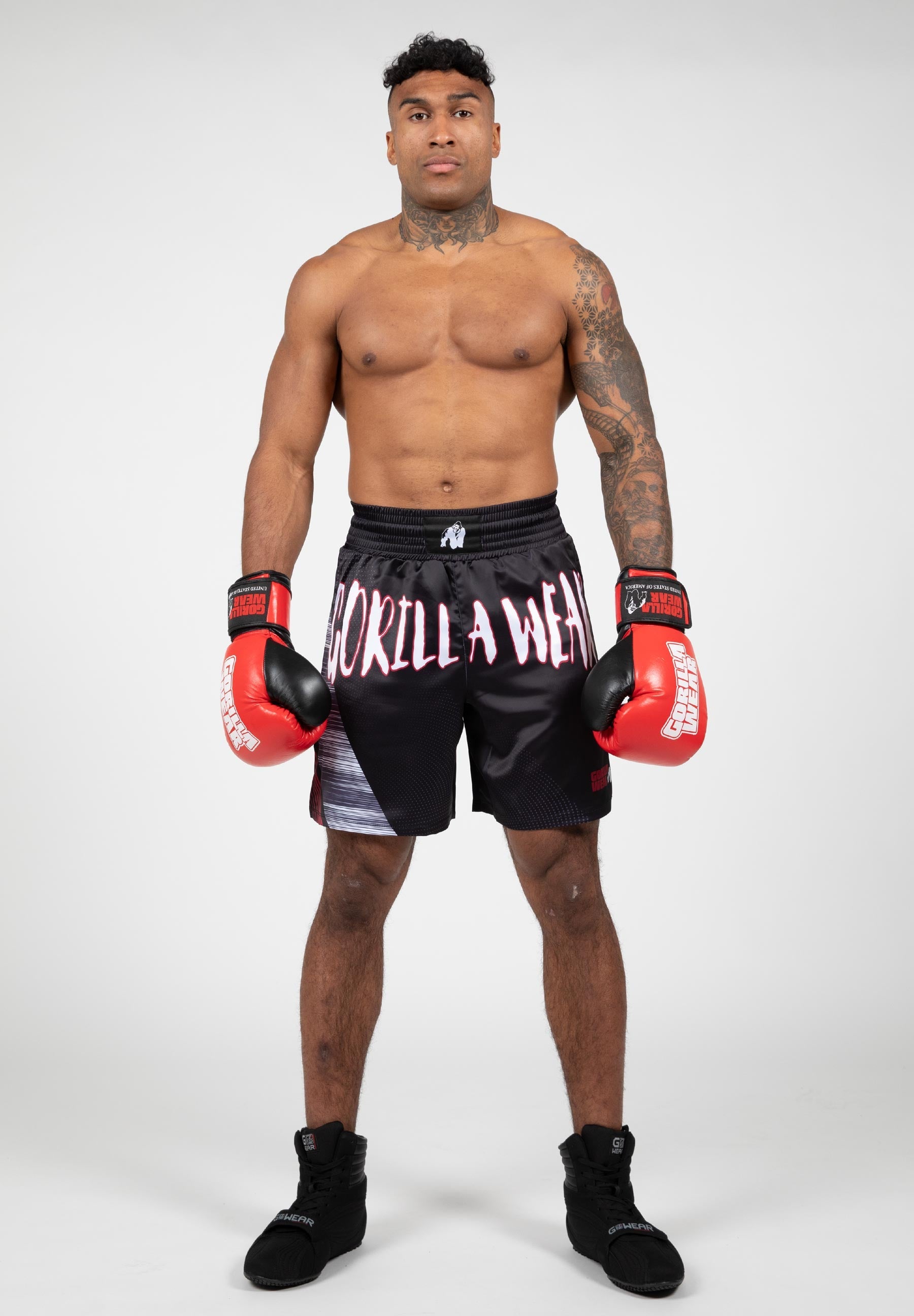Gorilla Wear Clayton Shorts de Boxe - Noir/Rouge