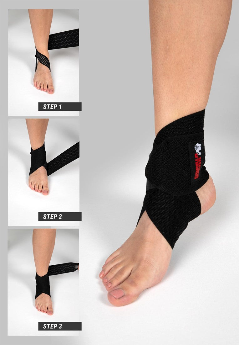 Gorilla Wear Ankle Wraps - Zwart