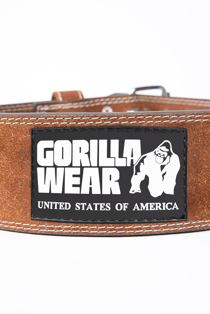 Gorilla Wear 4 Inch Leather Lifting Belt - Marron