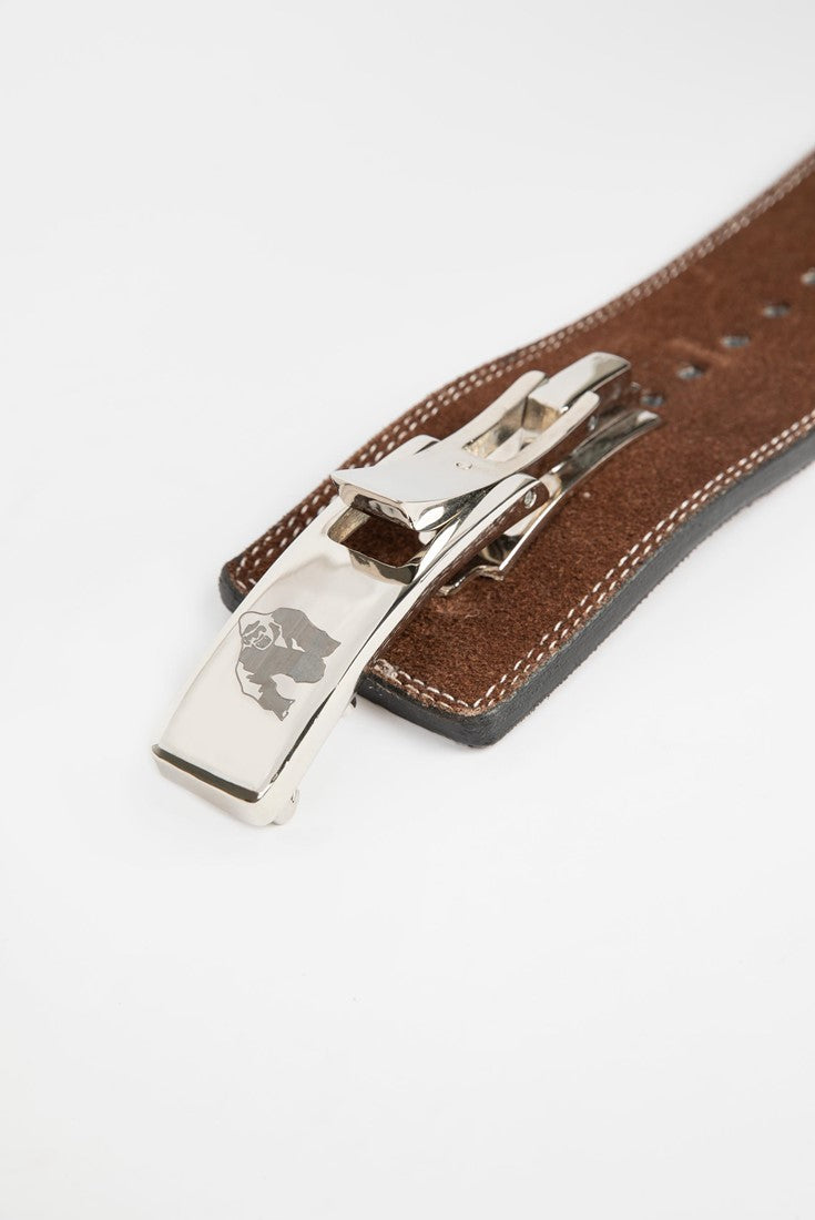 Gorilla Wear 4 Inch Leather Lever Belt - Marron