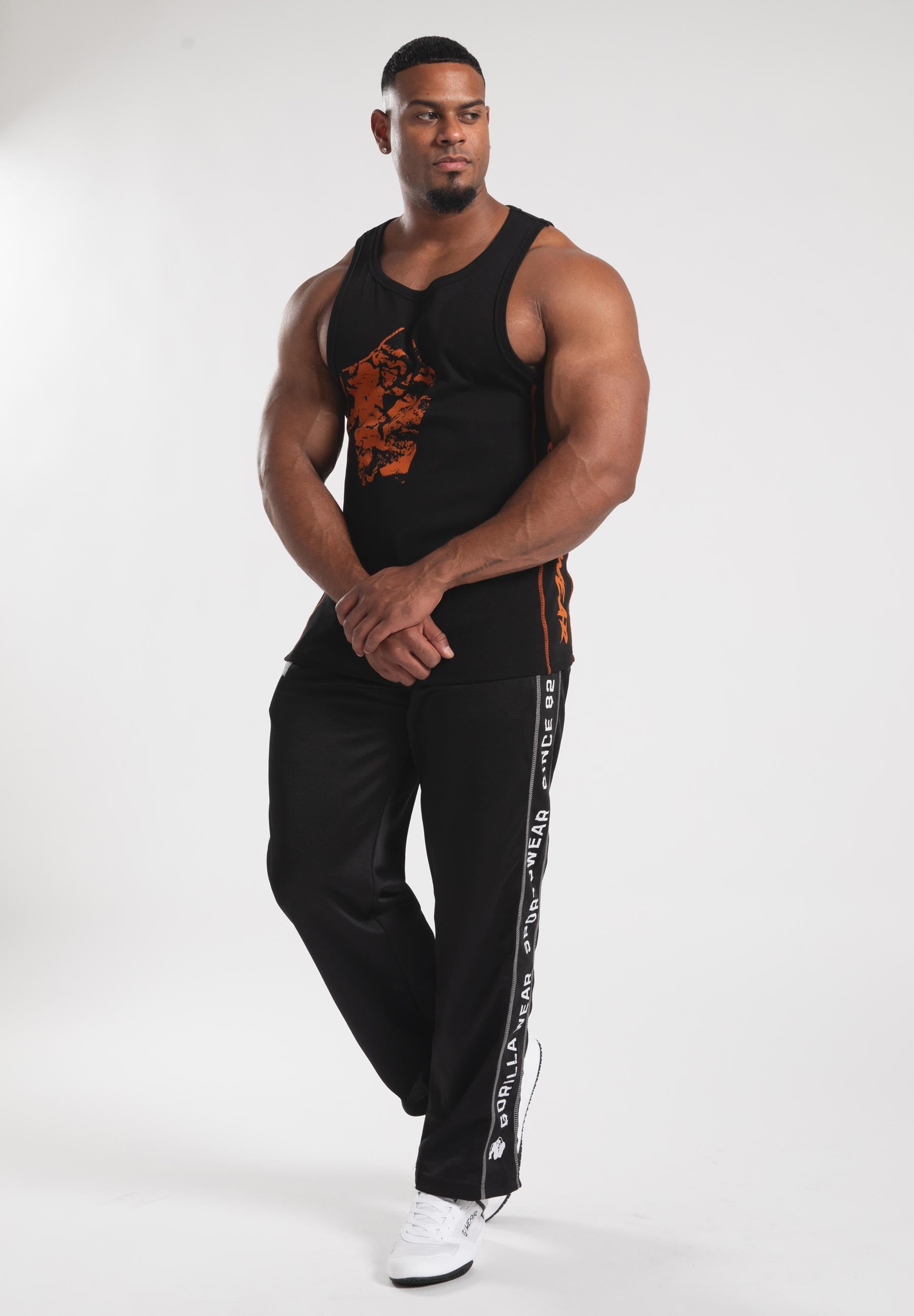 Gorilla Wear Monterey Tank Top - Noir/Orange