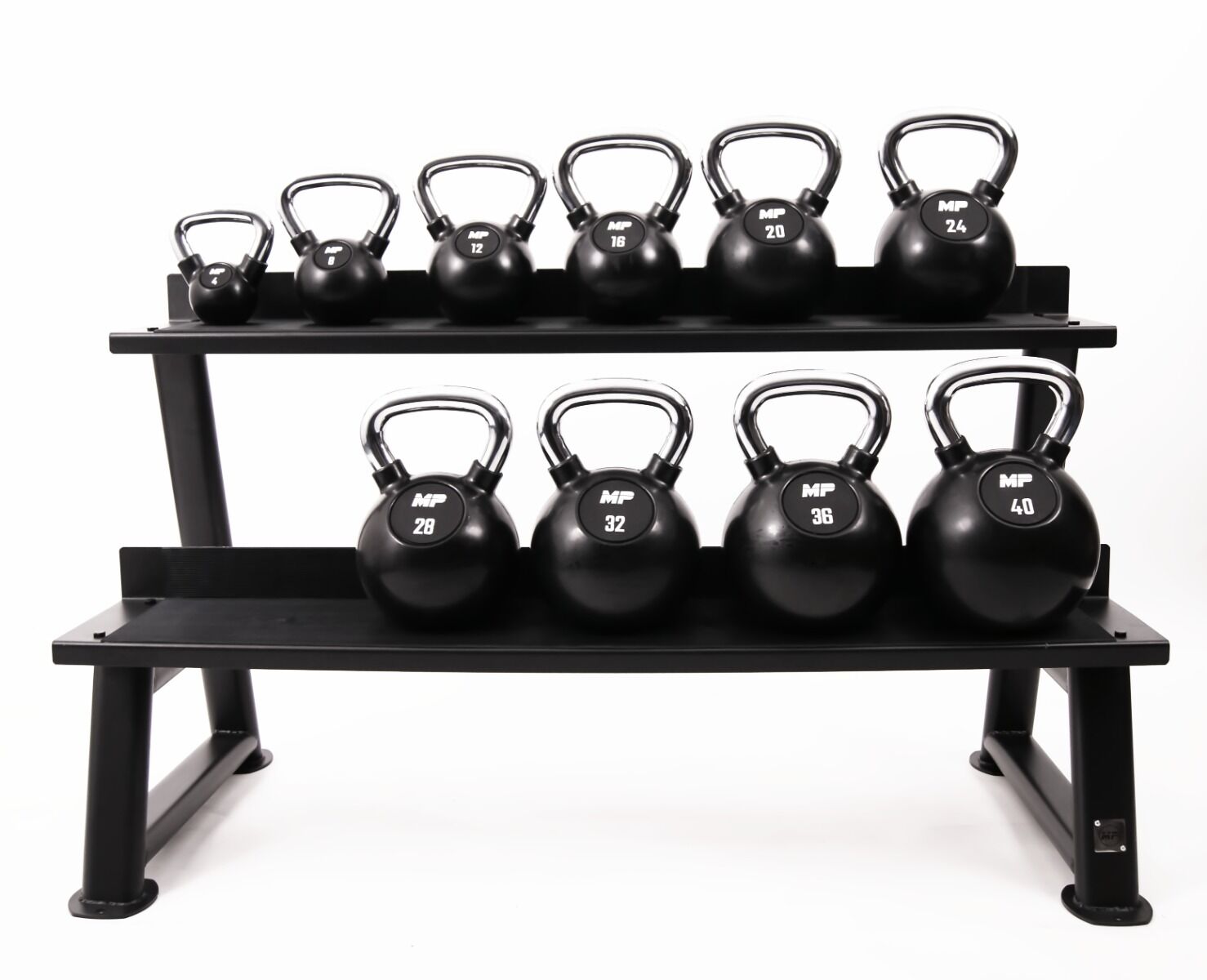 Muscle Power Rubberen Kettlebell - Zwart - 28 kg