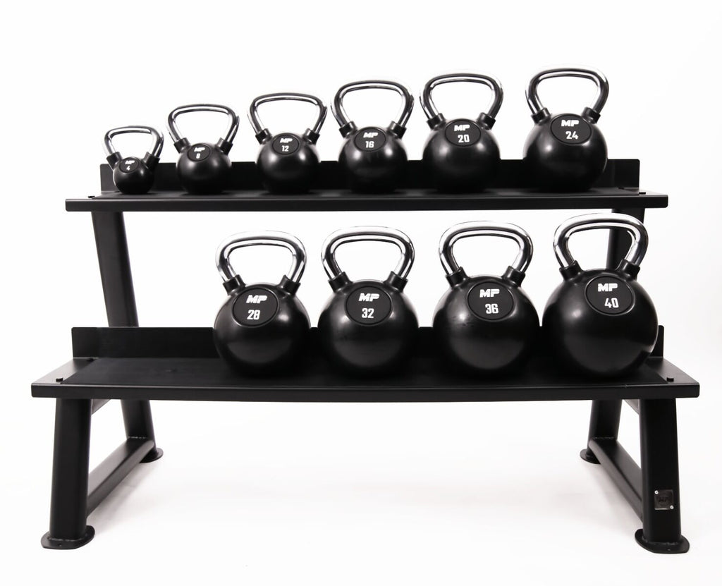 Muscle Power Rubberen Kettlebell - Zwart - 40 kg