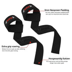 NRG Fitness Sangles de Levage - Sangles de Deadlift - Deluxe Noir