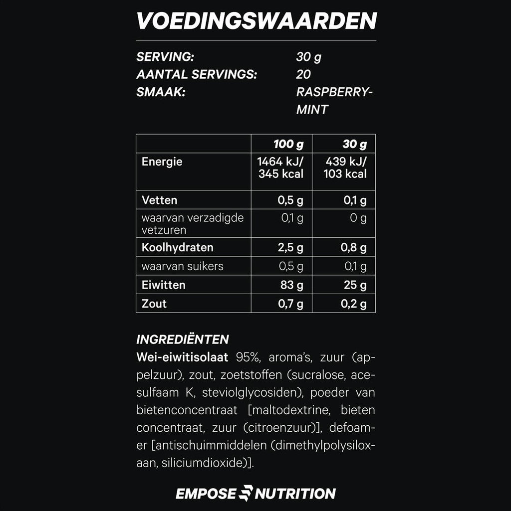 Empose Nutrition Water Clear Isolate - Eiwit Poeder - Protein Combi-Deal - Raspberry Mint