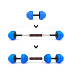HMS Set de Barre et Haltères Réglables - Bleu - 30 kg
