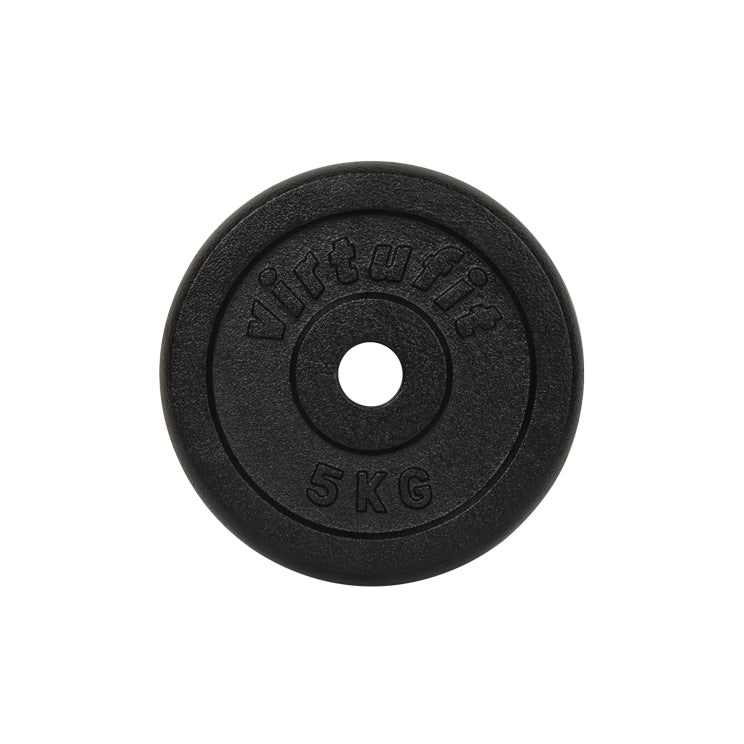 VirtuFit Gietijzeren Halterschijf - Halter gewicht - 30 mm - 5 kg - Zwart