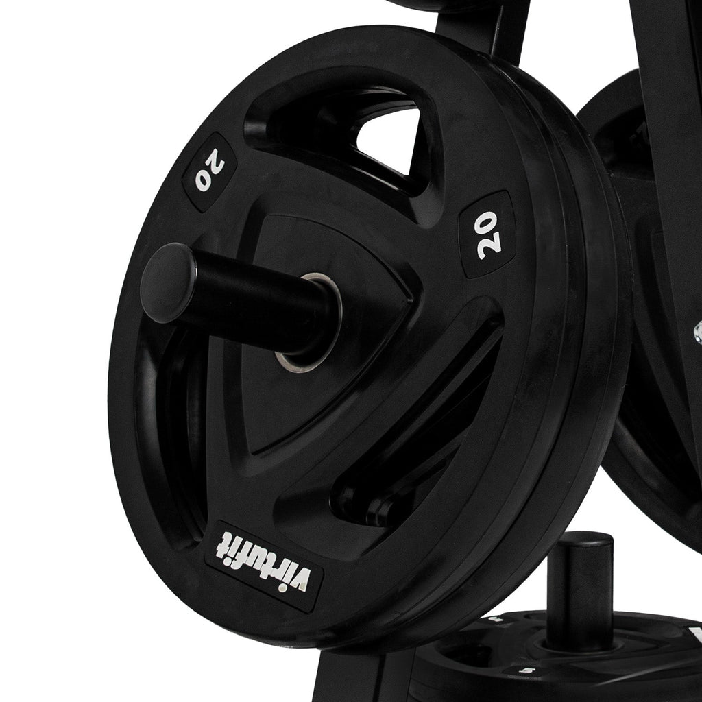 VirtuFit Support de stockage de plaques de poids + plaque de poids en caoutchouc - 150 kg