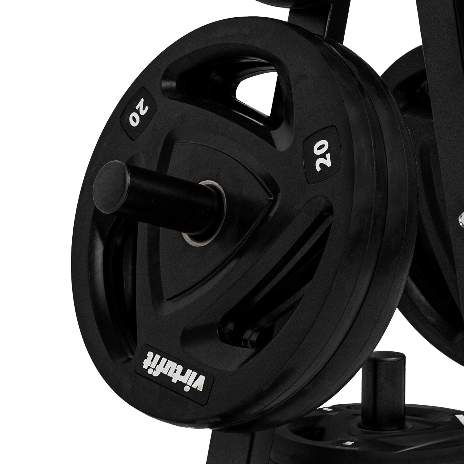 VirtuFit Support de stockage de plaques de poids + plaque de poids en caoutchouc - 150 kg