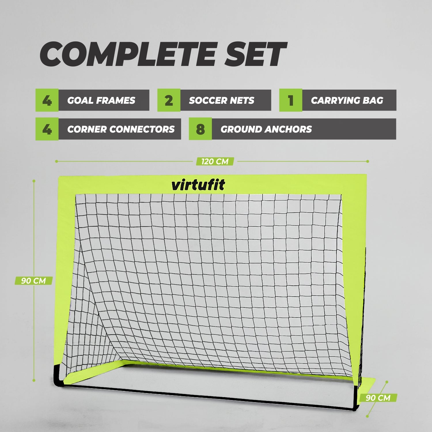 VirtuFit Pop-Up Voetbaldoelen Set - Voetbalgoals - 120 x 90 cm
