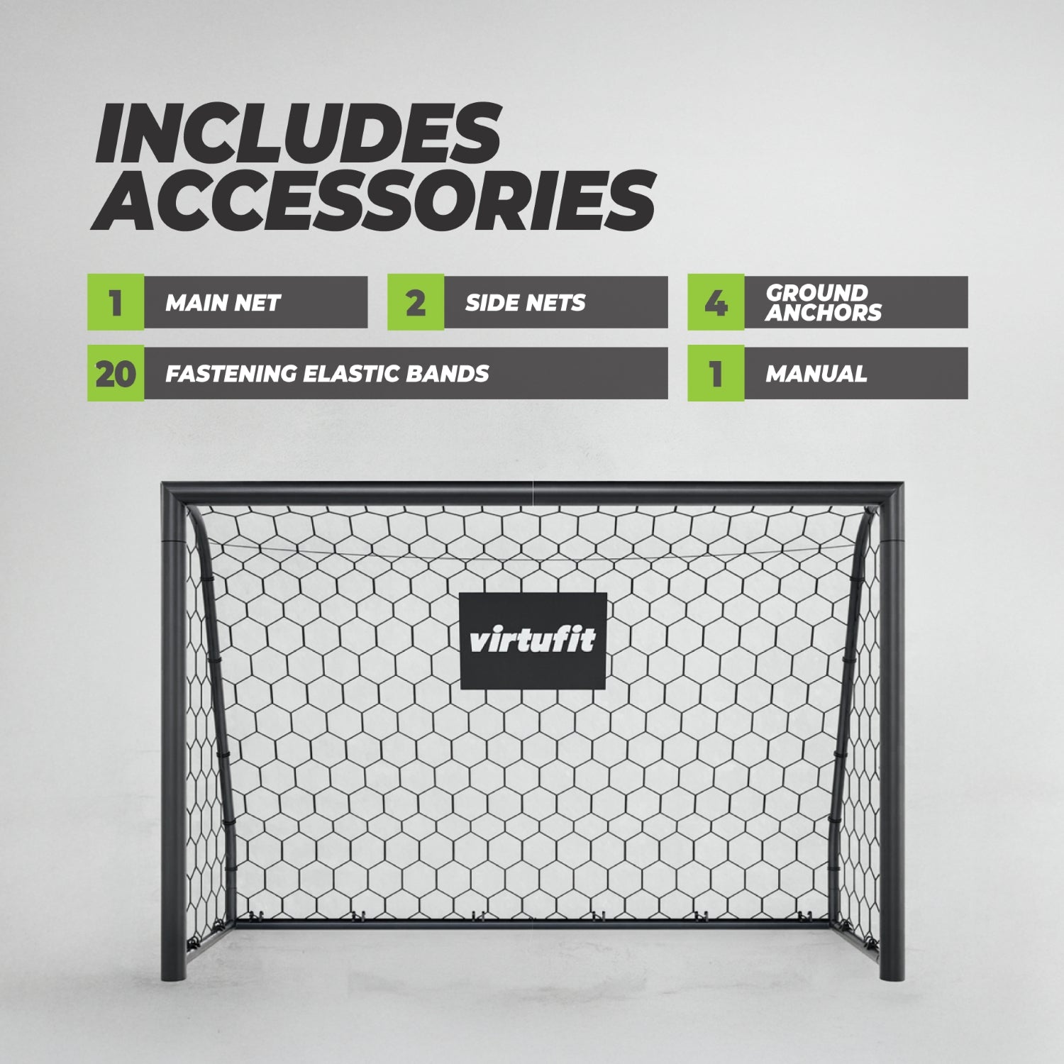 VirtuFit Football Goal Premium - But de football très résistant - 180x120x60
