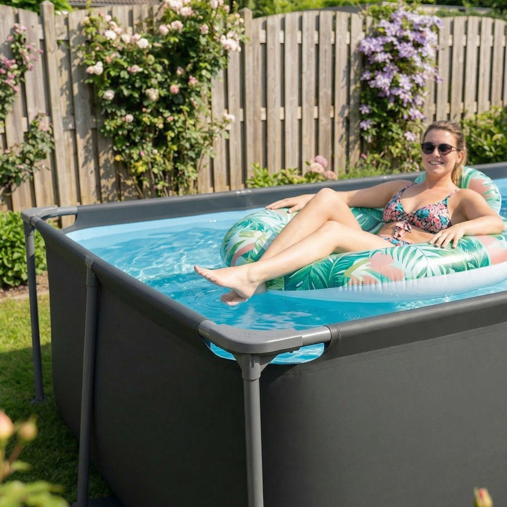VirtuFit Piscine Rectangulaire - 260 x 180 cm - Avec Pompe De Filtration