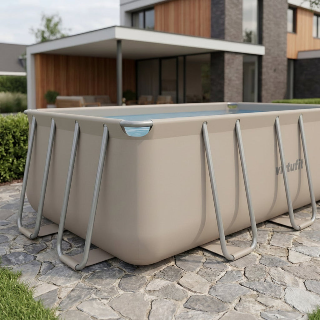 VirtuFit Rechthoekig Zwembad 400 x 200 x 122 cm - Beige