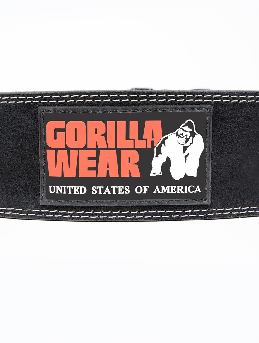 Gorilla Wear 4 Inch Leather Lifting Belt - Noir