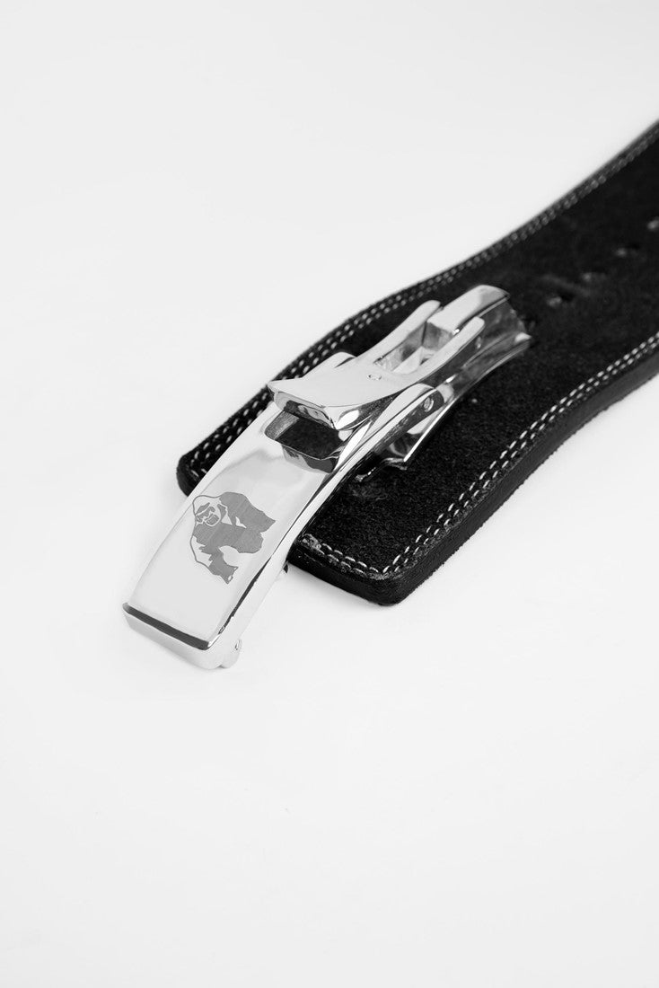Gorilla Wear 4 Inch Leather Lever Belt - Noir