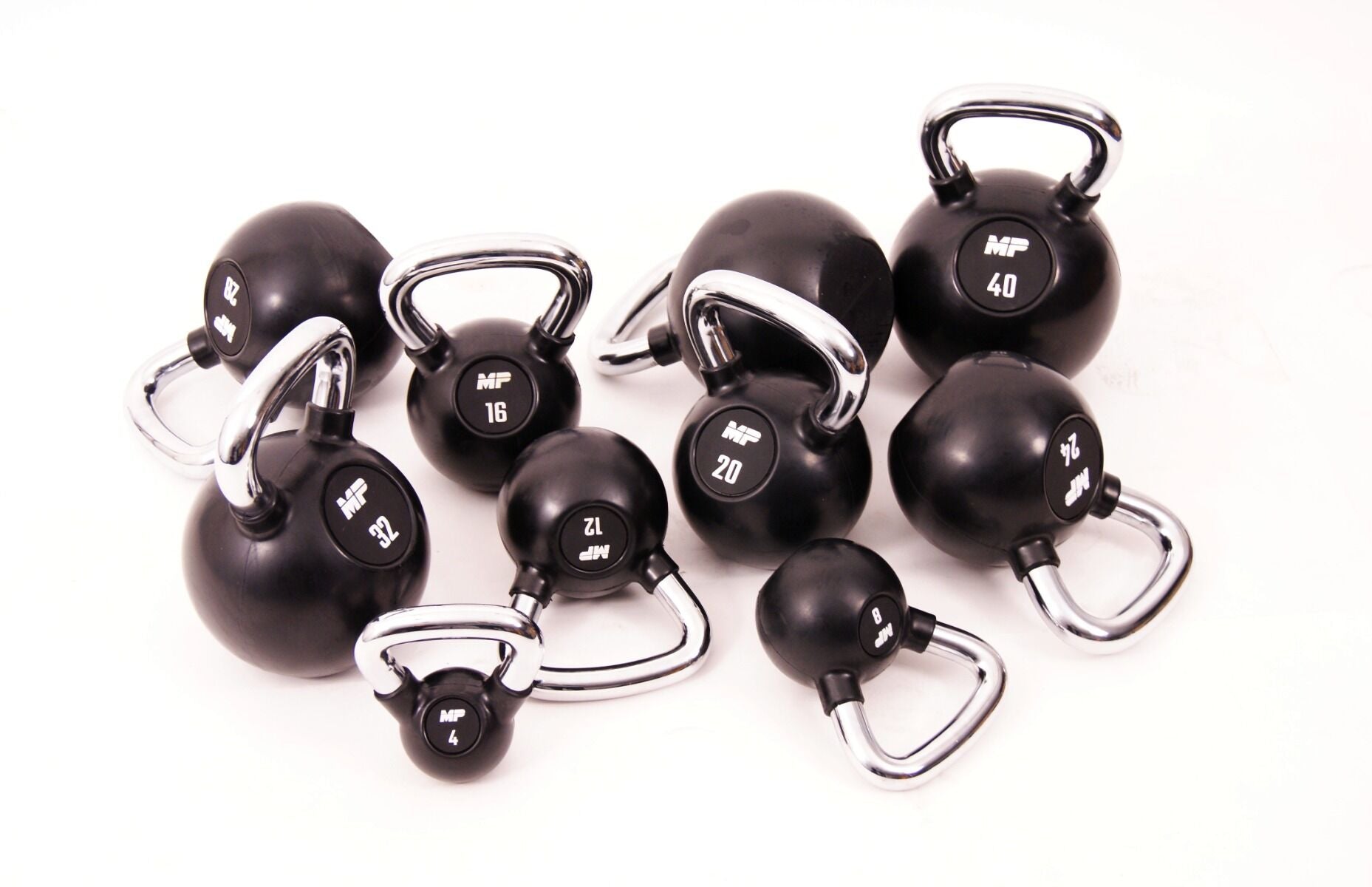 Muscle Power Rubberen Kettlebell - Zwart - 4 kg