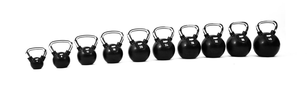 Muscle Power Rubberen Kettlebell - Zwart - 20 kg