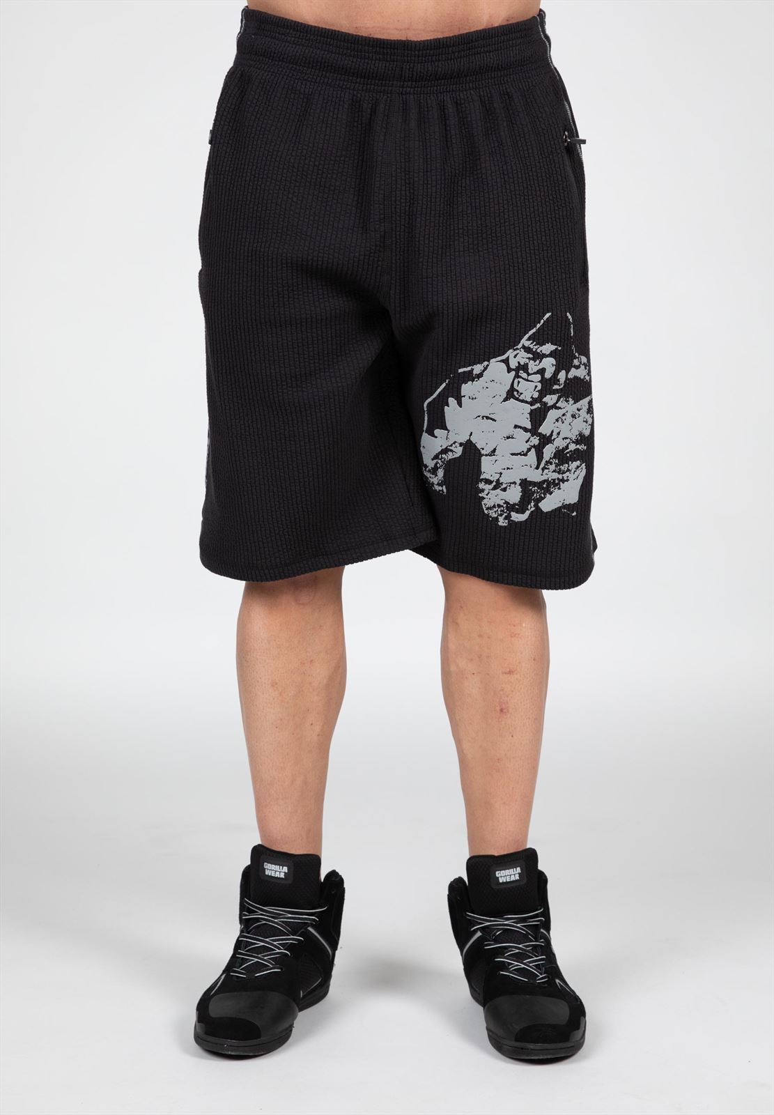 Gorilla Wear Buffalo Old School Workout Shorts - Noir/Gris