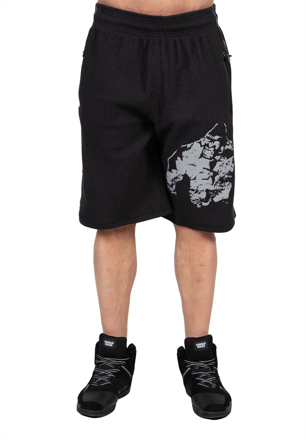 Gorilla Wear Buffalo Old School Workout Shorts - Noir/Gris